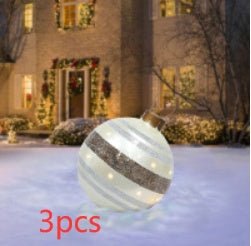Christmas Ornament Ball Outdoor Pvc 60CM Inflatable Decorated Ball PVC Giant Big Large Balls Xmas Tree Decorations Toy Ball - Beautybuzz