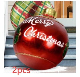 Christmas Ornament Ball Outdoor Pvc 60CM Inflatable Decorated Ball PVC Giant Big Large Balls Xmas Tree Decorations Toy Ball - Beautybuzz