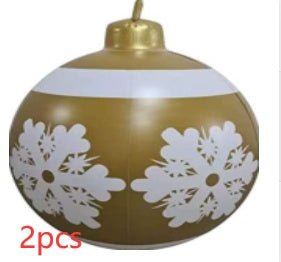 Christmas Ornament Ball Outdoor Pvc 60CM Inflatable Decorated Ball PVC Giant Big Large Balls Xmas Tree Decorations Toy Ball - Beautybuzz