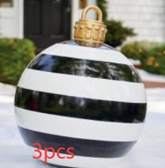 Christmas Ornament Ball Outdoor Pvc 60CM Inflatable Decorated Ball PVC Giant Big Large Balls Xmas Tree Decorations Toy Ball - Beautybuzz