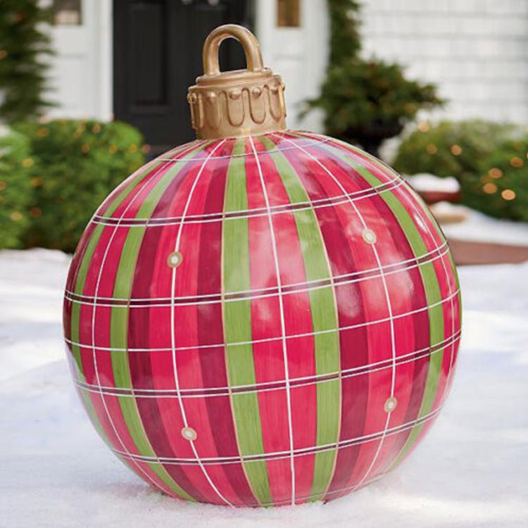 Christmas Ornament Ball Outdoor Pvc 60CM Inflatable Decorated Ball PVC Giant Big Large Balls Xmas Tree Decorations Toy Ball - Beautybuzz