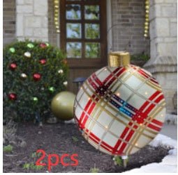 Christmas Ornament Ball Outdoor Pvc 60CM Inflatable Decorated Ball PVC Giant Big Large Balls Xmas Tree Decorations Toy Ball - Beautybuzz