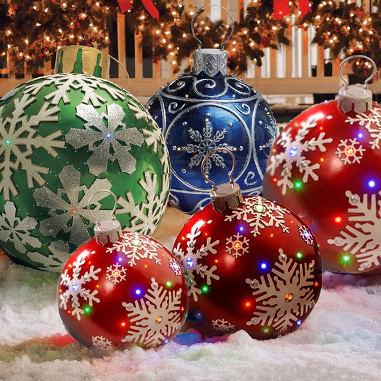 Christmas Ornament Ball Outdoor Pvc 60CM Inflatable Decorated Ball PVC Giant Big Large Balls Xmas Tree Decorations Toy Ball - Beautybuzz