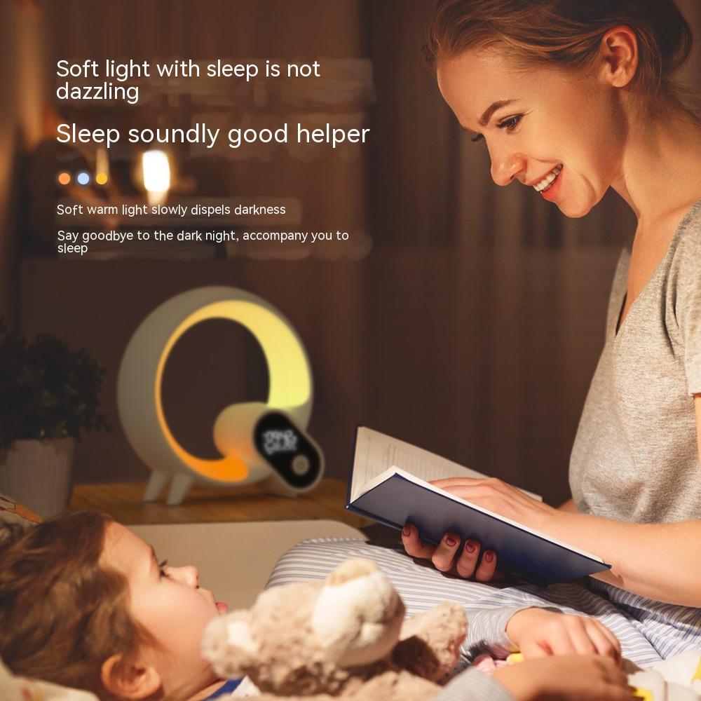 Creative Q Light Analog Sunrise Digital Display Alarm Clock Bluetooth Audio Intelligent Wake - up Q Colorful Atmosphere Light - Beautybuzz'