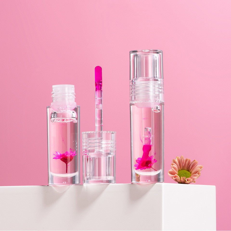 Flower Color Changing Lip Oil Moisturizing Jelly Lipgloss Clear Temperature Change Liquid Lipstick Reduce Lip Line Make Up - Beautybuzz'