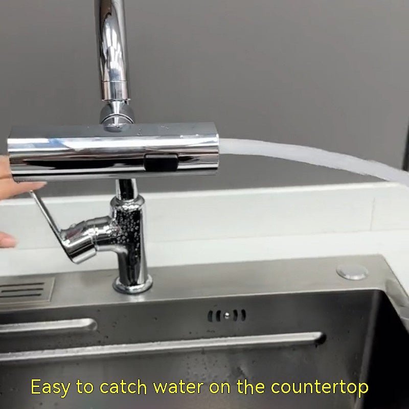 Kitchen Faucet Waterfall Outlet Splash Proof Universal Rotating Bubbler Multifunctional Water Nozzle Extension Kitchen Gadgets - Beautybuzz'