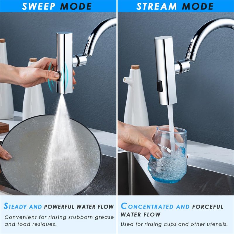 Kitchen Faucet Waterfall Outlet Splash Proof Universal Rotating Bubbler Multifunctional Water Nozzle Extension Kitchen Gadgets - Beautybuzz'