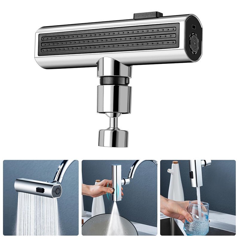 Kitchen Faucet Waterfall Outlet Splash Proof Universal Rotating Bubbler Multifunctional Water Nozzle Extension Kitchen Gadgets - Beautybuzz'