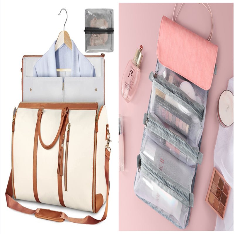 Large Capacity Travel Duffle Bag Women's Handbag Folding Suit Bag Waterproof Clothes Totes - Beautybuzz
