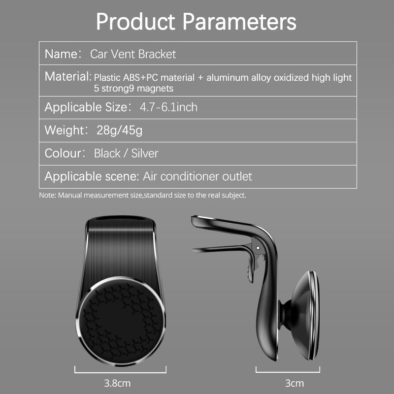 Magnetic Car Phone Holder Air Vent Magnet Mount Smartphone Phone Holder Car Rotation Bracket - Beautybuzz