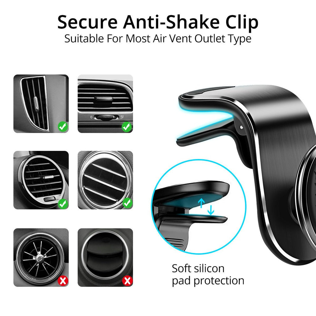 Magnetic Car Phone Holder Air Vent Magnet Mount Smartphone Phone Holder Car Rotation Bracket - Beautybuzz