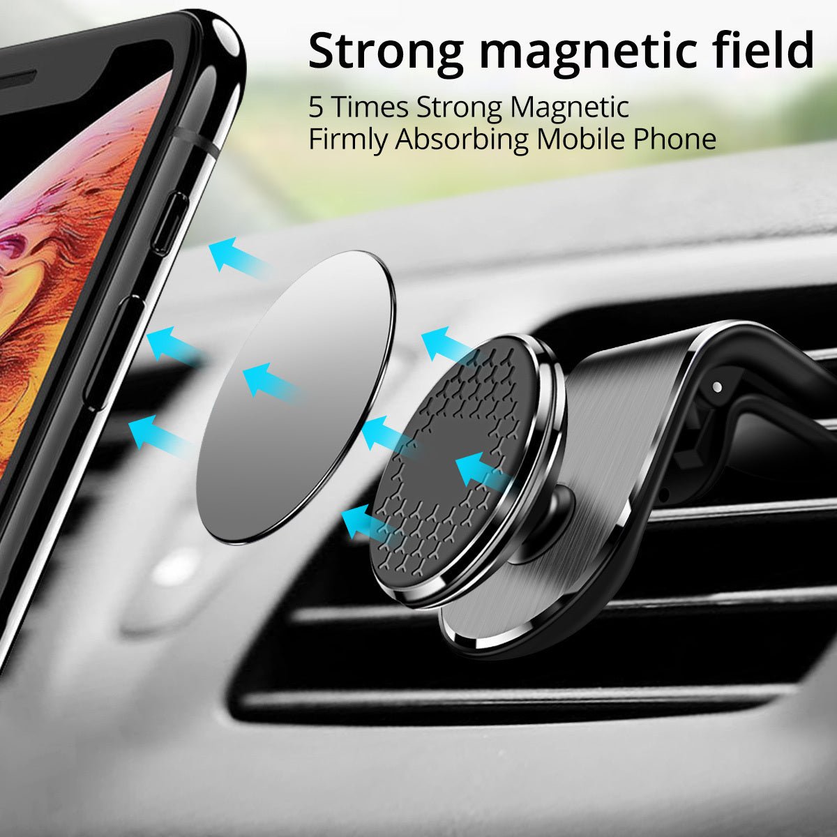 Magnetic Car Phone Holder Air Vent Magnet Mount Smartphone Phone Holder Car Rotation Bracket - Beautybuzz
