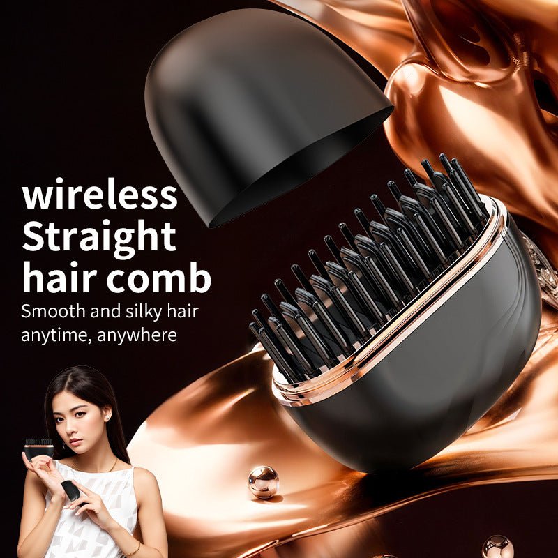 Mini Hair Straightening Comb Wireless Charging Portable Multifunctional Hair Care Not Hurt Hair Styling Comb Hair Straightener - Beautybuzz