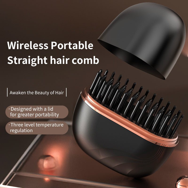 Mini Hair Straightening Comb Wireless Charging Portable Multifunctional Hair Care Not Hurt Hair Styling Comb Hair Straightener - Beautybuzz