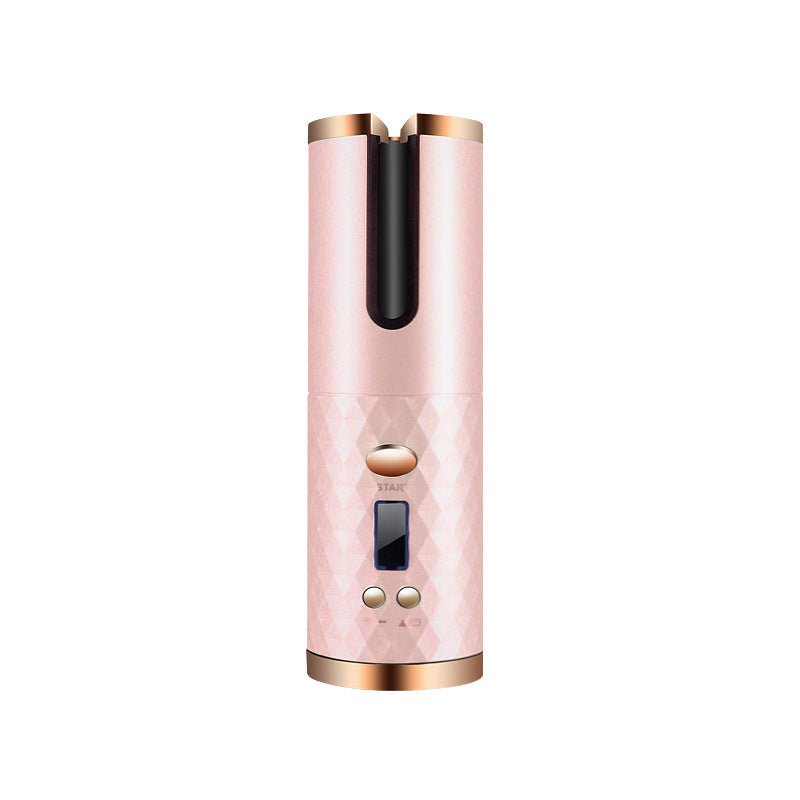 Rechargeable Automatic Hair Curler Women Portable Hair Curling Iron LCD Display Ceramic Curly Rotating Curling Wave Styer - Beautybuzz