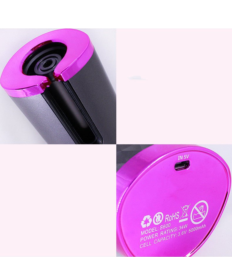 Rechargeable Automatic Hair Curler Women Portable Hair Curling Iron LCD Display Ceramic Curly Rotating Curling Wave Styer - Beautybuzz