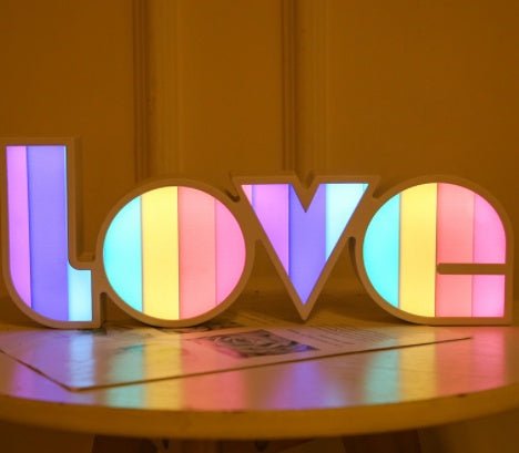 Valentines Day Decor LED LOVE Light Valentines Day Gift For Girlfriend Bithday Wedding Party Decoration Romantic Wedding Decor - Beautybuzz