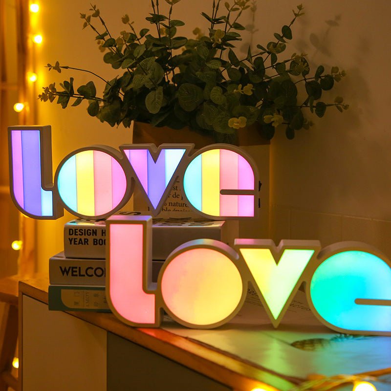 Valentines Day Decor LED LOVE Light Valentines Day Gift For Girlfriend Bithday Wedding Party Decoration Romantic Wedding Decor - Beautybuzz