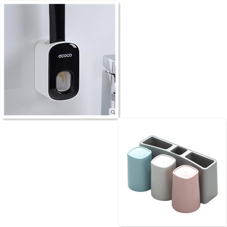 Wall Mounted Automatic Toothpaste Holder Bathroom Accessories Set Dispenser - Beautybuzz'