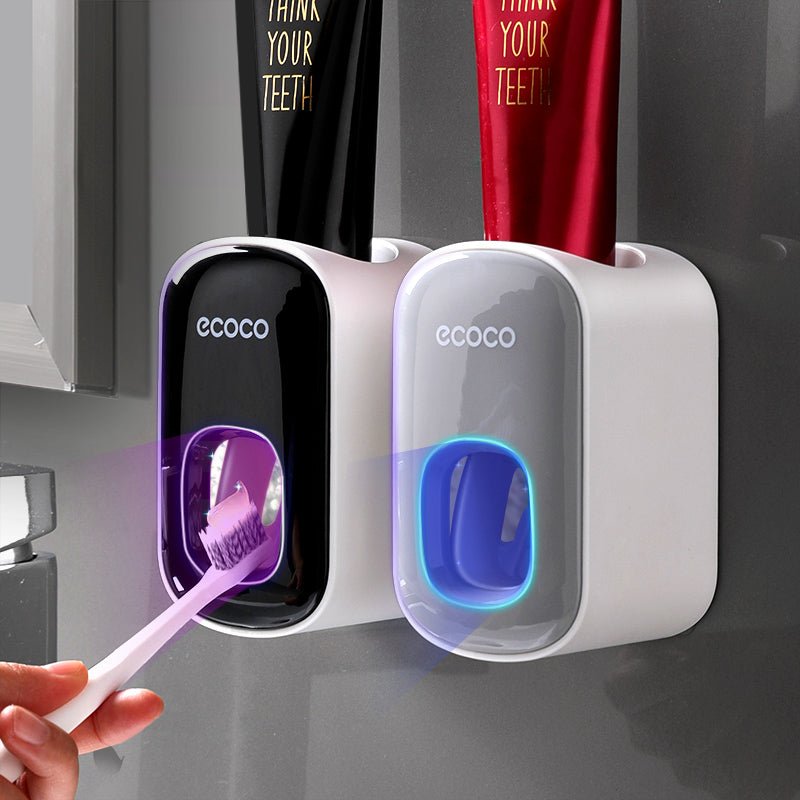 Wall Mounted Automatic Toothpaste Holder Bathroom Accessories Set Dispenser - Beautybuzz'