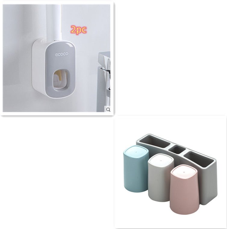 Wall Mounted Automatic Toothpaste Holder Bathroom Accessories Set Dispenser - Beautybuzz'