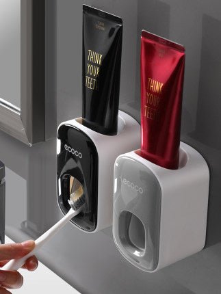 Wall Mounted Automatic Toothpaste Holder Bathroom Accessories Set Dispenser - Beautybuzz'